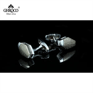 Laser Printed Hexagon Shirt Cufflinks for Business Men