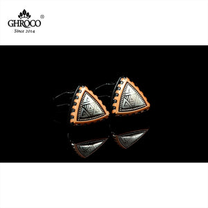 Laser Printed Triangle Shirt Cufflinks for Business Men