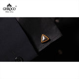 Laser Printed Triangle Shirt Cufflinks for Business Men