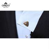 Laser Printed Triangle Shirt Cufflinks for Business Men