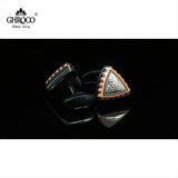 Laser Printed Triangle Shirt Cufflinks for Business Men