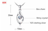 925 Silver Crystal Pendant Necklace Short Box Chain Jewelry