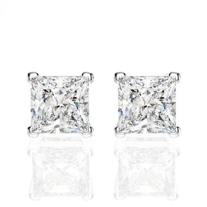 925 Silver 6mm Pink Aquamarine Stud Earrings with High Carbon Diamond