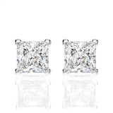 925 Silver 6mm Pink Aquamarine Stud Earrings with High Carbon Diamond