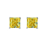 925 Silver 6mm Pink Aquamarine Stud Earrings with High Carbon Diamond