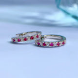 925 Silver Gemstone Hoop Earrings Wedding Jewelry