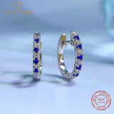 925 Silver Gemstone Hoop Earrings Wedding Jewelry