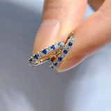 925 Silver Gemstone Hoop Earrings Wedding Jewelry