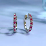 925 Silver Gemstone Hoop Earrings Wedding Jewelry