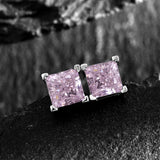 925 Silver 6mm Yellow Aquamarine Diamond Stud Earrings