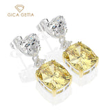 925 Silver Heart Zircon Drop Earrings Fine Jewelry