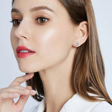925 Sterling Silver Diamond Ear Studs Earrings Fine Jewelry