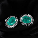 925 Sterling Silver Paraiba Gemstone Stud Earrings