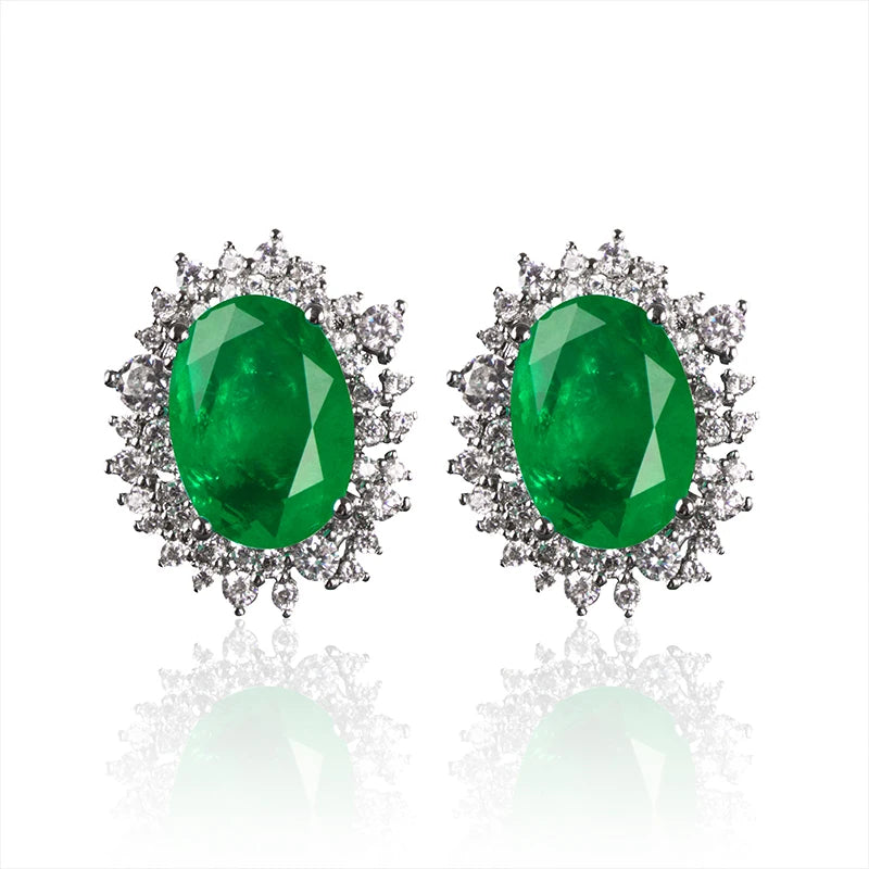 925 Sterling Silver Paraiba Gemstone Stud Earrings
