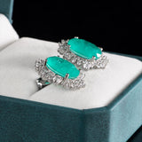 925 Sterling Silver Paraiba Gemstone Stud Earrings