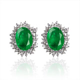 925 Sterling Silver Paraiba Gemstone Stud Earrings