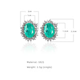 925 Sterling Silver Paraiba Gemstone Stud Earrings