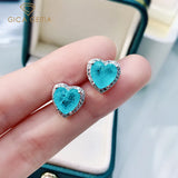 Sterling Silver Paraiba Diamond Earrings for Women Party
