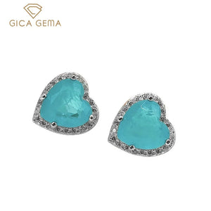 Sterling Silver Paraiba Diamond Earrings for Women Party