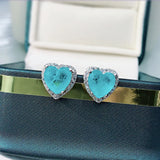 Sterling Silver Paraiba Diamond Earrings for Women Party