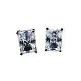 1ct Rectangle Stud Earrings 925 Sterling Silver Created Diamond