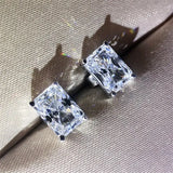1ct Rectangle Stud Earrings 925 Sterling Silver Created Diamond