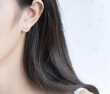 Girls' 925 Silver BOWKNOT Clip Earrings, Clear CZ, NO Pierced
