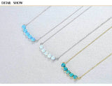 925 Sterling Silver Opal Stones Pendant Necklace C-20E05