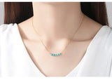 925 Sterling Silver Opal Stones Pendant Necklace C-20E05