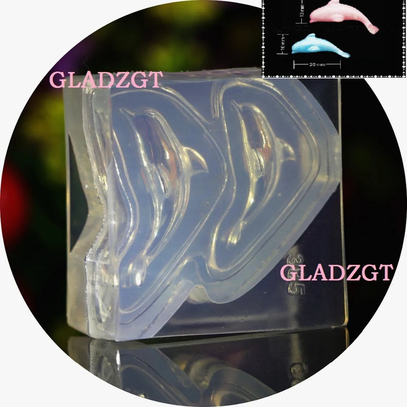 3D Stereo Cartoon Dolphin Mold Transparent DIY Craft Jewelry Resin Molds