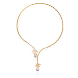 Baroque Pearl Rhinestone Choker Necklace for Women