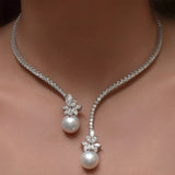 Baroque Pearl Rhinestone Choker Necklace for Women