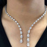 Vintage CZ Open Choker Necklace for Women Wedding
