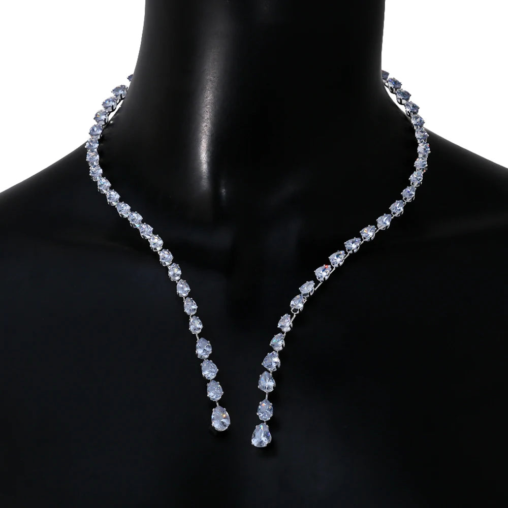 Vintage CZ Open Choker Necklace for Women Wedding
