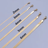 2-6mm Stainless Steel Snake Chain Necklace Jewelry