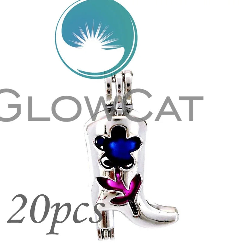 KK664 Floral High-heeled Boots Beads Cage Essential Oil Diffuser