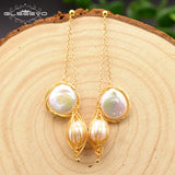 100% Natural Fresh Water Pearl Long Drop Earrings For Women - Fine Jewelry