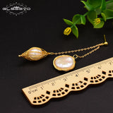100% Natural Fresh Water Pearl Long Drop Earrings For Women - Fine Jewelry