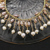 Natural Pink Pearls Tassel Bracelet Medieval Fine Jewelry Christmas