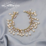 Natural Pink Pearls Tassel Bracelet Medieval Fine Jewelry Christmas