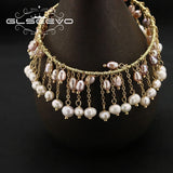 Natural Pink Pearls Tassel Bracelet Medieval Fine Jewelry Christmas