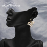 925 Silver Pearls Heart-shaped Earrings String of Pearls High Jewelry