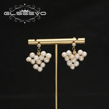 925 Silver Pearls Heart-shaped Earrings String of Pearls High Jewelry