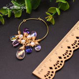 925 Silver Pearl Hoop Earrings Colorful Tassels Luxe Jewelry GE0904