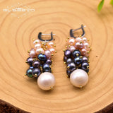 GLSEEVO 925 Silver Pearls Classic Drop Earrings Anniversary Jewelry