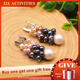 GLSEEVO 925 Silver Pearls Classic Drop Earrings Anniversary Jewelry