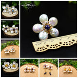 925 Silver Lapis Lazuli Pearl Stud Earrings Women Jewelry GE0598