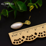 925 Sterling Silver Baroque Pearl Stud Earrings Christmas Gift GE0627