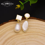 925 Sterling Silver Baroque Pearl Stud Earrings Christmas Gift GE0627