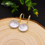 925 Silver Natural Baroque Pearl Drop Earrings Gift GE0629